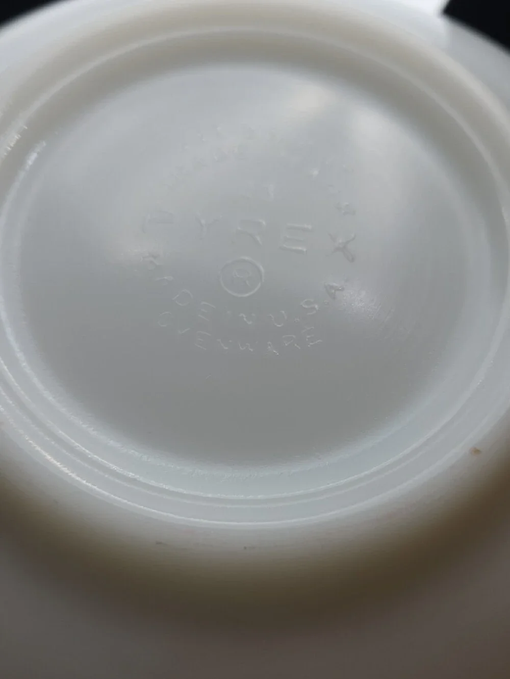 Pyrex White Mixing Bowl with Orange Floral Pattern